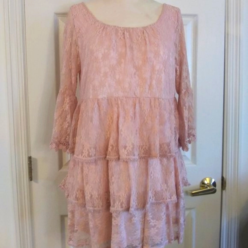 Lady Noiz | Blush Lace 3 Tier Tunic | S | New